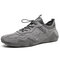 Men Suede Fabric Splicing Non Slip Elastic Lace Casual Driving Shoes - Gray
