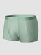 Men Ice Silk Polka Dot Print Seamless Antibacterial Quick Dry Comfy Boxers Briefs - Green