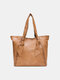 JOSEKO Women's Faux Leather Retro Simple Shoulder Bag Multifunctional Storage Handbag Tote Bag - Brown