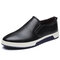 Men Large Size Vintage Soft Waterproof Slip-ons Loafers - Black