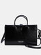 JOSEKO Women's PU Leather Vintage Multifunctional Handbag Shoulder Messenger Bag High Quality Small Square Bag - Black
