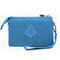 Women Nylon Waterproof Multi-function Clutch Bag Phone Bag Shoulder Bag - Sea Blue