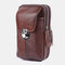 Men Genuine Leather 6.5 Inch Phone Bag Waist Bag Belt Bag - Brown