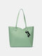 Women Cat Pattern Multifunction Shoulder Bag Handbag - Green