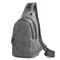 PU Leather Vintage Waterproof Outdoor Riding Chest Bag Crossbody Bag - Grey