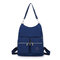 Women Nylon Multi-functional Multi-pockets Shoulder Bags Crossbody Bags Backpack - Dark Blue