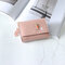Faux Leather Trifold Short Wallet Coin Purse For Women - Pink