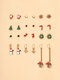 12 pezzi di orecchini di Natale Set regalo di orecchini di alce di Babbo Natale con fiocco di neve albero di Natale - #01
