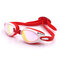 Men Women Seal Waterproof Adjustable Removable Transparent Lens Outside Swimming Glasses - Red