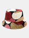 Unisex Dacron Color-match Geometric Color Block Print Fashion Sunshade Bucket Hat - #02