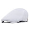 Men's Casual Beret Cap Spring And Summer Breathable Lightweight Net Cap Adjustable Solid Color Cap - White