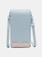 Women Multi-Compartments 6.5 inch Crossbody Phone Bag Faux Leather Large Capacity Shoulder Bag - Blue