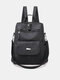 JOSEKO Women's Faux Leather Retro Fashion Casual Multifunctional Large Capacity Backpack - Black