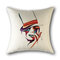 Artistique femme Joker visage lin coton housse de coussin maison canapé siège jeter taie d'oreiller Art décor - #5