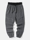Cintura con cordón en contraste texturizado para hombre con puños sueltos Pantalones - gris