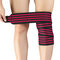 Men Chinlon Wide Brim Surround Stripe Pattern Thin Breathable Wicking-Sweat KneePads - Red