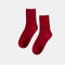 Women's Cotton Double Needle Stack Pile Socks Fluorescent Socks Sweat Absorption - Red