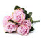 10 प्रमुख कृत्रिम रेशम फूल गुलाब शादी गुलदस्ता पार्टी घर की सजावट - बैंगनी