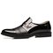 Men Cap Toe Pointed Toe Slip On Business Formal Shoes - Black