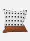 1PC Canvas Stitching Geometric Small Square Stripe Arrange Creative Nordic Home Sofa Couch Car Bed Decorative Cushion Pillowcase Throw Cushion Cover - #03