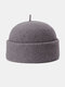 Unisex Wool Solid Color Autumn Winter Warmth Brimless Beanie Landlord Cap Skull Cap - Mocha Color