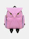 Women Owl Cartoon Pattern Printing Travel Backpack - Pink