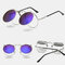 Retro Metal Punk Steam Flip Sunglasses Hipster Sunglasses - #04