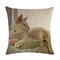 Vintage Art Oil Printing Cat Linen Cotton Cushion Cover Home Sofa Office Decor Throw Pillowcases - #8