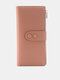 महिला अशुद्ध चमड़ा फैशन मल्टी-स्लॉट कार्ड धारक बड़ी क्षमता लंबी वॉलेट पर्स - गुलाबी