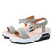 Women Casual Solid Color Buckle Cushioned Platform Sandals - Green