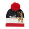 Christmas Knitted Jacquard Hat Unisex Warm Beanie Caps - White