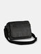 Menico Men Artificial Leather Vintage Zipper Design Crossbody Bag Retro Large Capacity Bag - Black