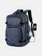 Men Waterproof Large Capacity USB Charging 15.6 Inch Laptop Backpack Travel Bag - Blue
