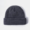 Unisex Solid Color Knitted Wool Hat Skull Caps Beanie hats - Dark Gray