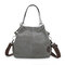 Women Casual Canvas Plaid Multi-Carry Handbag Shoulder Bag Crossbody Bag - Gray