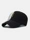 Unisex Cotton Solid Color Lattice Patchwork Letter Embroidery Fashion Sunscreen Baseball Caps - Black+Gray