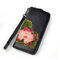 محفظة جلد طبيعي عتيقة متعددة الوظائف هاتف للنساء - أسود