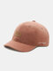 Unisex Cotton Solid Color Letter Leather Label Short Brim All-match Sunscreen Baseball Caps - Bean Paste Color