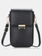 Women PU leather Clutch Bag Card Bag Multi-Pocket Crossbody Phone Bag - Black