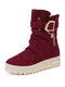 Women Snow Boots Casual Buckle Slip On Warm Short Boots - Red