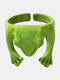 Винтажное стильное кольцо в форме лягушки с регулируемым отверстием Медь - Зеленый
