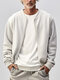 Mens Solid Texture Baseball Collar Zip Front Casual Jacket - White