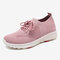 Women Running Mesh Comfy Slip Resistant Sock Sneakers - Pink