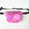 Women Harajuku Style Reflective Laser Waist Bag Adjustable Chest Bag Personality Sling Bag - Pink