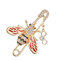 Fashion Cute Wild Small Bee Brooch Personality Ladies Curved Pin Brooch Women Jewelry - Red