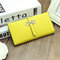 Stylish PU Leather Multi-slots Long Wallet Card Holder Purse For Women - Yellow