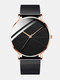8 Colors Alloy Men Vintage Watch Decorated Pointer Quartz Watch - Black Band Rose Gold Case Black 