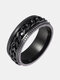 Titanium Steel Rotate Stylish Chain Ring For Men - Black
