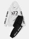 Mens Japanese Anime Figure Graphic 100% Cotton Street Hoodies Two Pieces Outfits - White