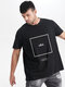 Plus Size Mens Letter Graphic Crew Neck Fashion Short Sleeve T-Shirts - Black